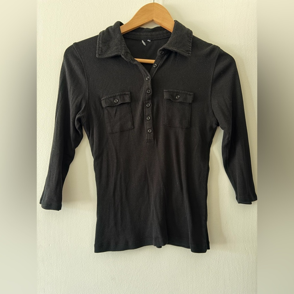 Women’s 3/4 Sleeve Black Top